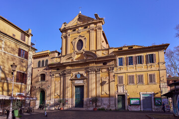 Plakat Sant'Agata in Trastevere baroque church in Rome, Italy