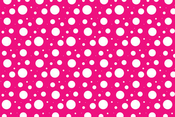 abstract small and big white polka dot on pink background pattern.