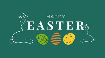 Naklejka premium Hand drawn easter eggs composition for greeting card design, Happy Ester 