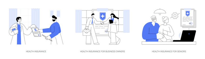 Insurance company service abstract concept vector illustrations. - obrazy, fototapety, plakaty
