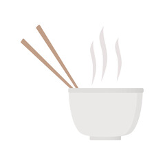 chopsticks and bowl, food illustration, eps 10