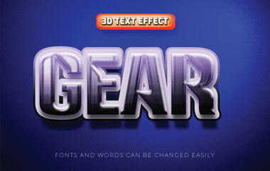 Gear 3d editable text effect style