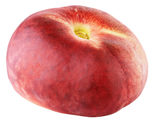 Chinese flat donut peach isolated on transparent background. Full depth of field.