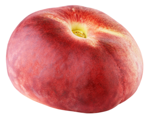 Chinese flat donut peach isolated on transparent background. Full depth of field.