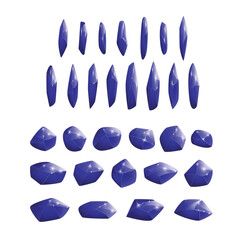 Crystals and natural minerals collection. Cartoon Magic Gemstones set. Game assets. vector illustration