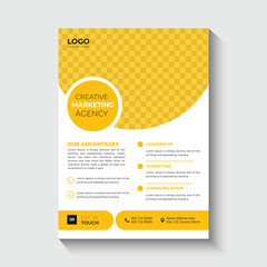 Yellow color business flyer