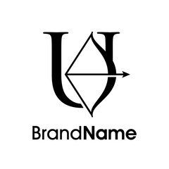 Elegant Initial U Arrow Logo