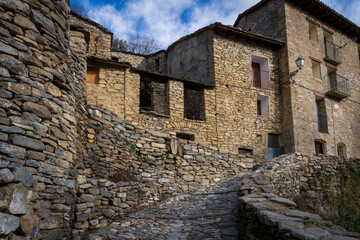 Fototapeta na wymiar Montañana Huesca Aragon Spain stone facades