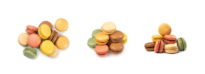 Macaron Cake Isolated, Macaroon Cookie, Almond Meringue, Sweet Macaroons, Colorful French Dessert
