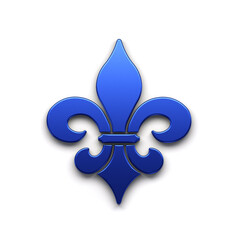 fleur de lis heraldic icon in blue texture. 3D rendering illustration © LogoStockimages