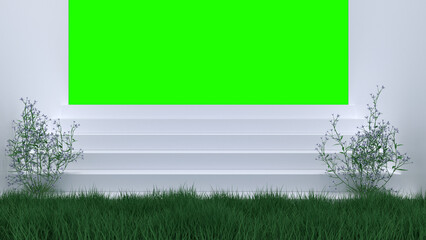 grass and blank billboard