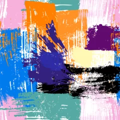 Foto op Canvas seamless abstract colorful background pattern, with paint strokes and splashes © Kirsten Hinte