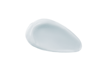 Face cream smear isolated on transparent background. White lotion swatch. Abstract cosmetic cream texture.