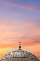 Istanbul Mosque Dome Sunset Sky