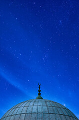 Fototapeta na wymiar Istanbul Mosque Dome Starry Night Sky