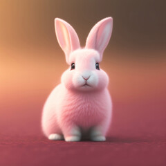 Fototapeta na wymiar Generative AI: cute rabbit in blurred background,