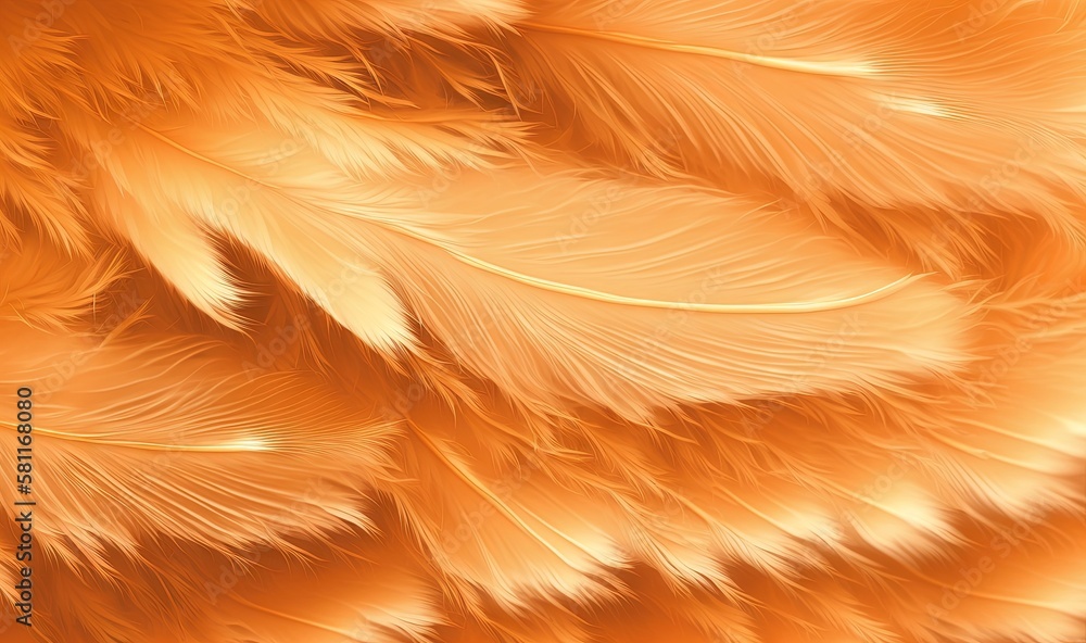 Poster a close up of a yellow feather textured wallpaper pattern with a black background and a white border