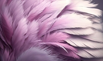  a close up of a pink and white bird's feathers on a gray background with a black background and a white background with a black border.  generative ai