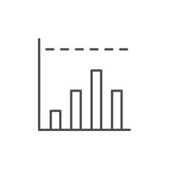 Bar graph line outline icon