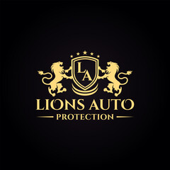 Luxury lion logo vector template