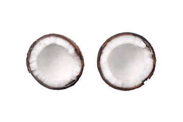 coconut halfs isolated on transparent background