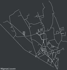 Detailed hand-drawn navigational urban street roads map of the WIJGMAAL BOROUGH of the Belgian city of LEUVEN, Belgium with vivid road lines and name tag on solid background