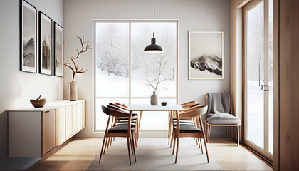 modern dining room design, generative ai