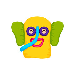 Cartoon Marimonda mask isolated Barranquilla carnival party holiday object. Vector Colombian and Latin America head mask, tourist souvenir