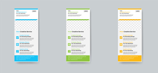 Modern Corporate Business DL Flyer Leaflet Template Sample Unique Concept, Creative Business Rack Card Vector Design Layout for Advertisement, Promotion