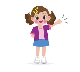 cute little kid girl with  vector illustration desig.