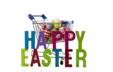 shopping cart with easter eggs png file