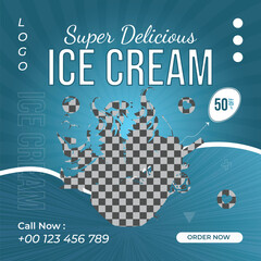 Creative Modern Square Social Media Food Post marketing social media post or web banner template design with abstract background, logo and icon. 
