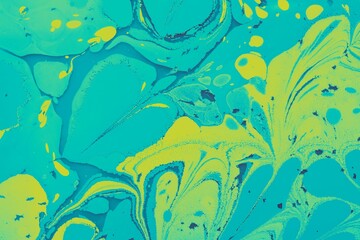 Ebru  marbling floral patterns.  . Unique art  Liquid marbling  