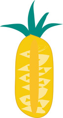 Cartoon fruit pineapple illustration, Transparent background
