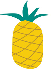 Cartoon fruit pineapple illustration, Transparent background