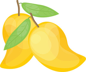 Mango fruit cartoon illustration, Transparent background