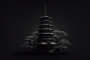 Buddhist Temple. Generative AI