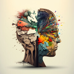 abstract background with mind and human