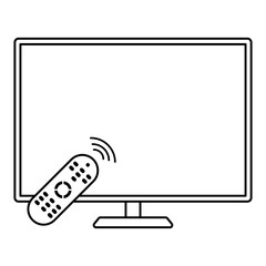 TV with remote control icon. Design can use for web and mobile app. Vector illustration