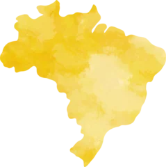 Fotobehang watercolor painting of brazil map. © tanarch