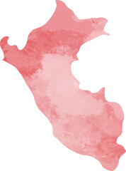 watercolor painting of peru map.