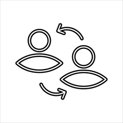 Transfer arrow line icon. linear style sign for mobile concept and web design. Right arrow left simple line vector icon. Symbol, logo illustration.