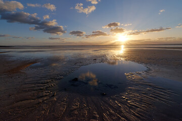 Lowtide in the beach of Hauteville-sur-Mer village