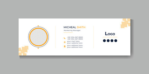 Email signature modern template design layout. 
Corporate email signature for all business, 
unique vector design template.