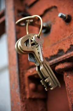 Vertical shot of security keys at a maximum security prison