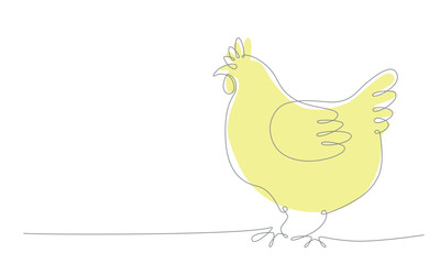 First spring bird hand draw continues one line. Vector stock illustration isolated on white background for wedding, Easter invitation or greeting card. Editable stroke. 