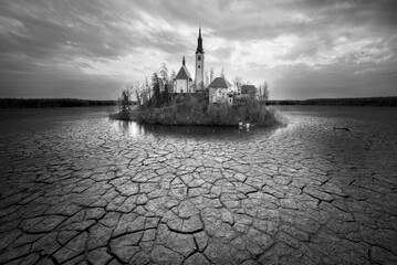 drought - lake bled castle