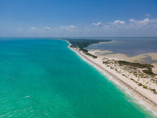 Drone view of Isla Blanca, Mexico
