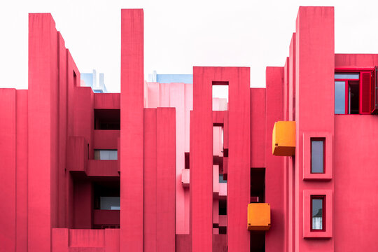 La Muralla Roja building by modern Spanish architect Ricardo Bofill, Calp, Spain