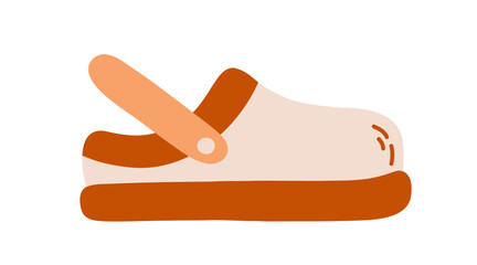 Slipper shoes for garden. Vector illustration.
